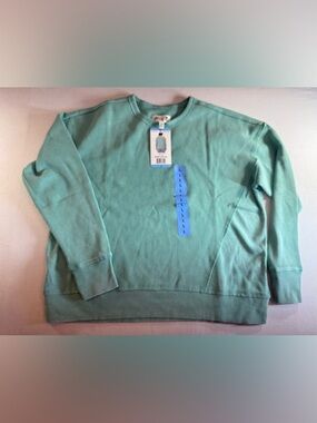 Seven7 Mint Green Waffle Knit Sweatshirt L NWT